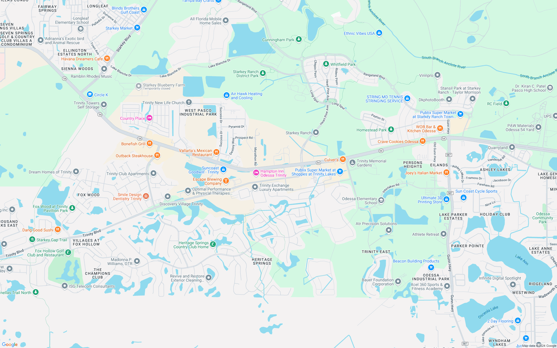 Google map showing store location