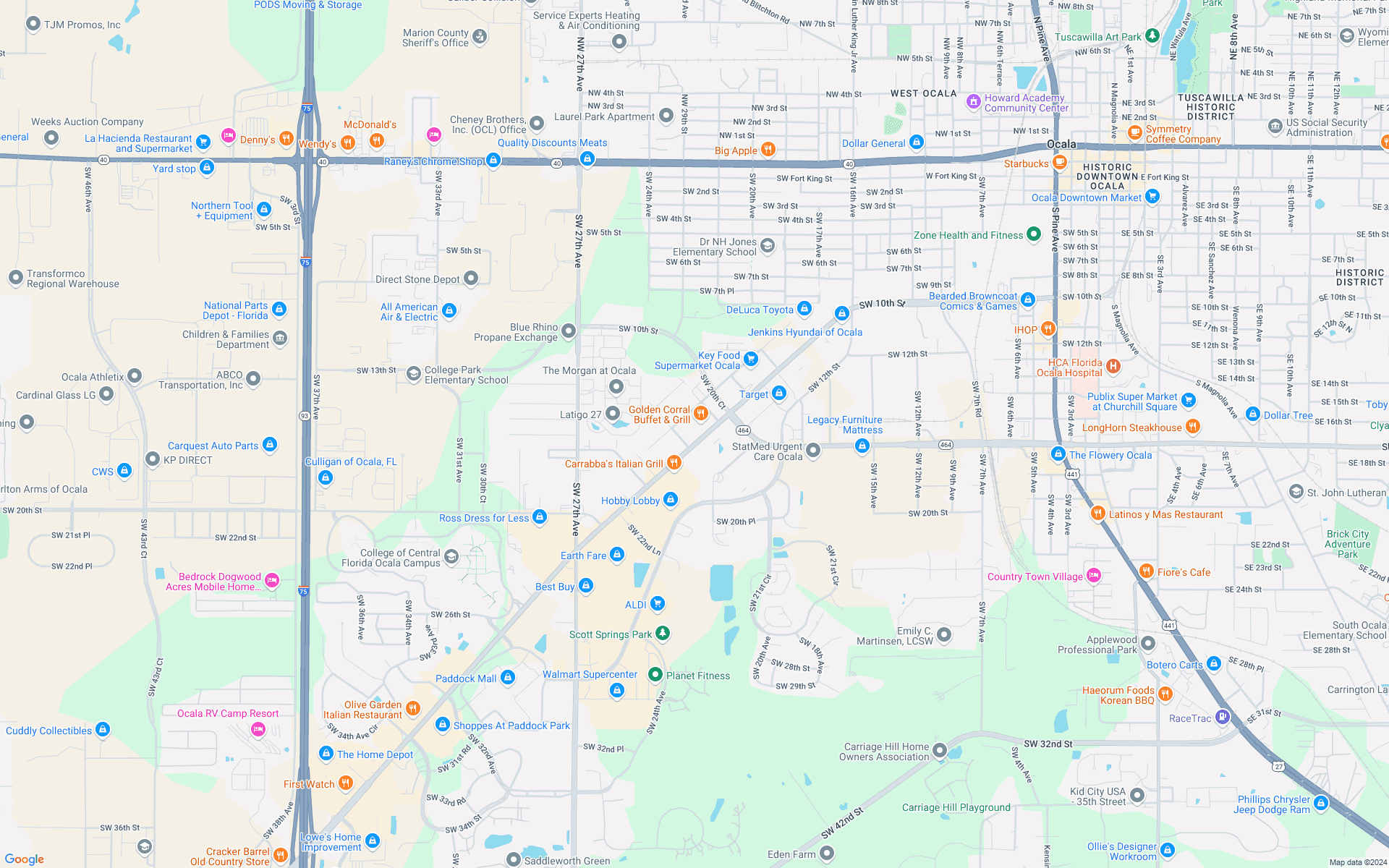 Google map showing store location