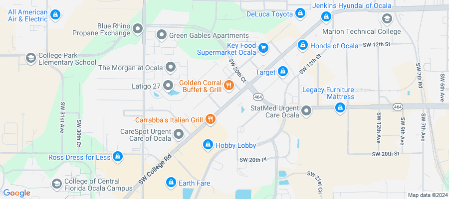 Google map showing store location