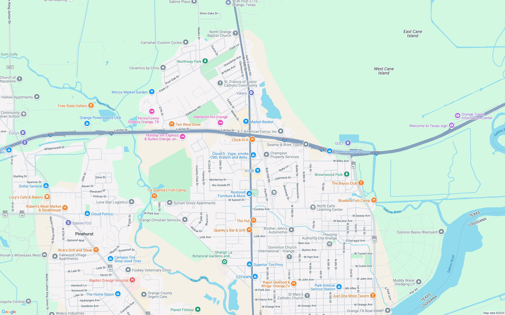 Google map showing store location