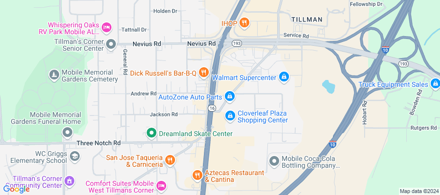 Google map showing store location