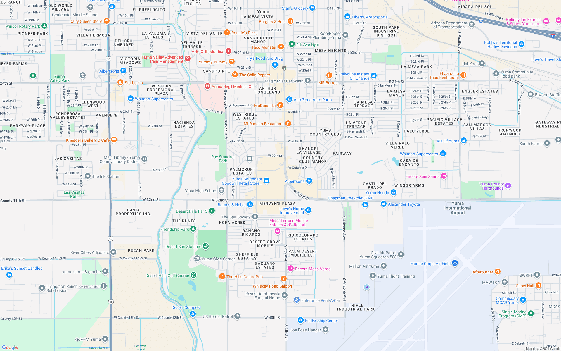 Google map showing store location