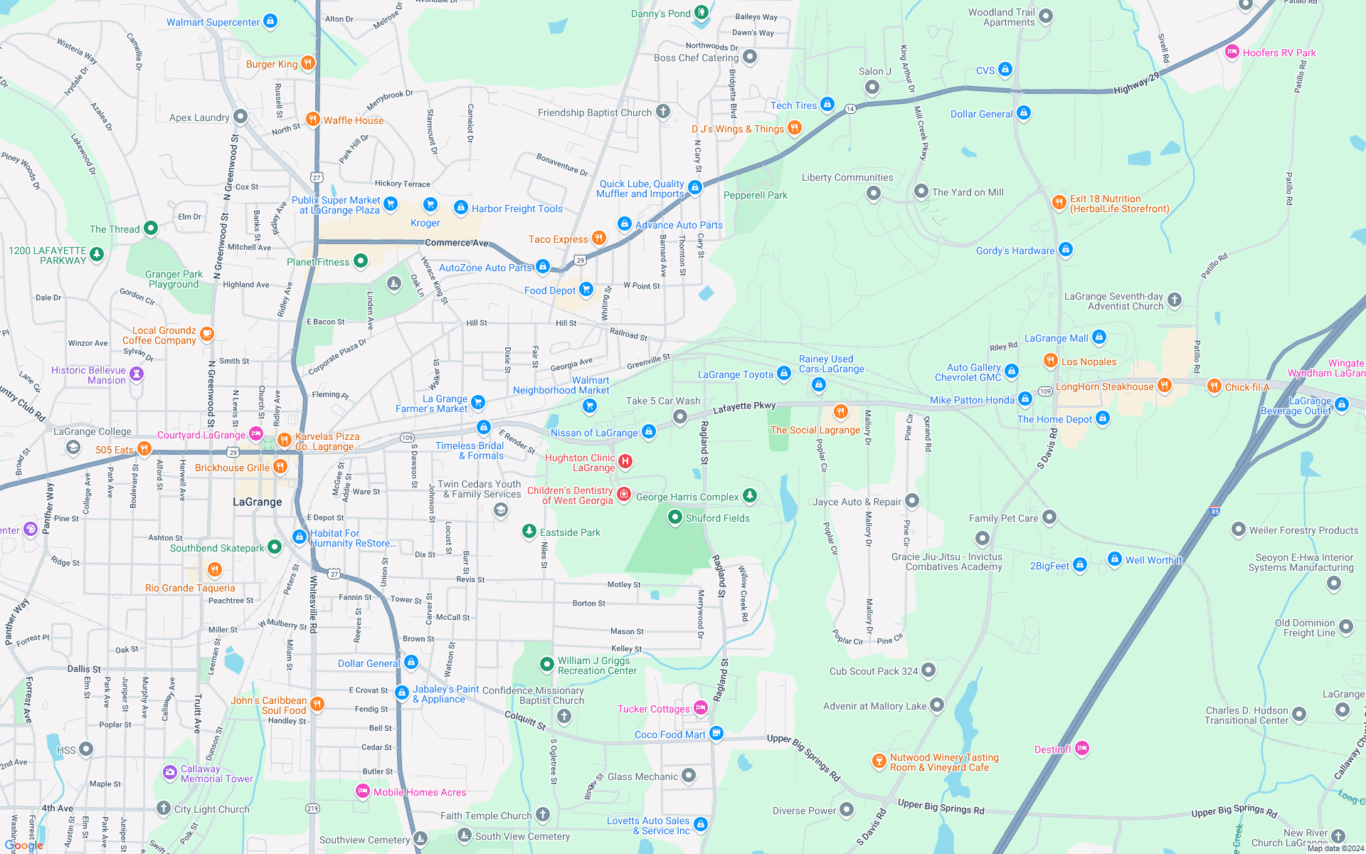 Google map showing store location