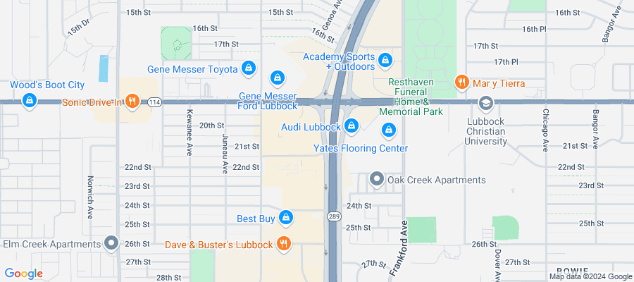 Google map showing store location