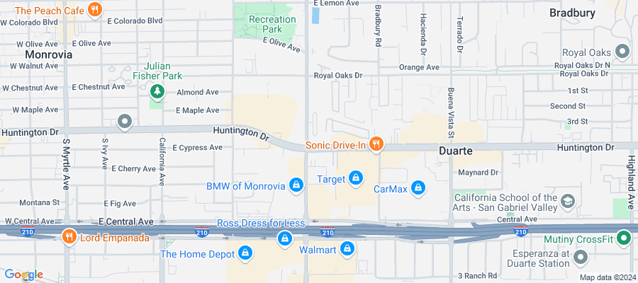 Google map showing store location