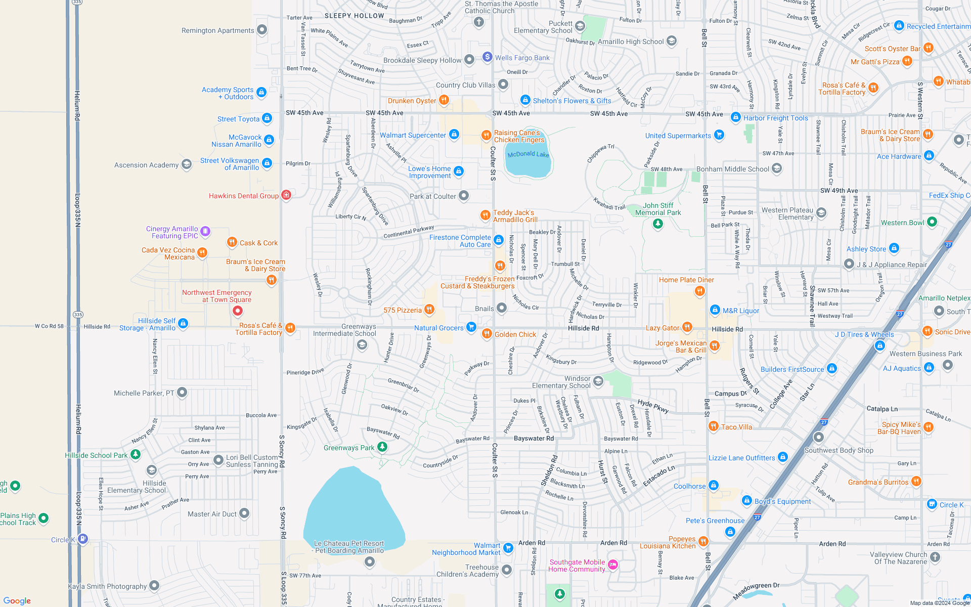 Google map showing store location