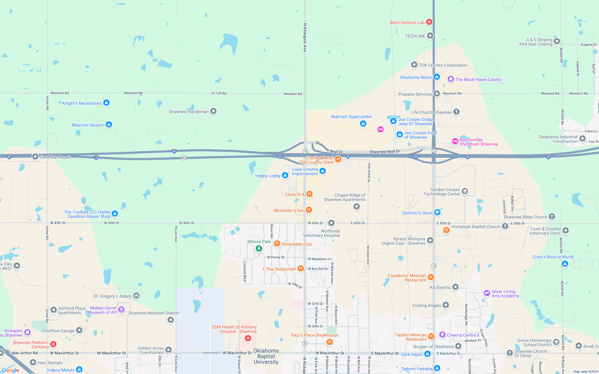 Google map showing store location