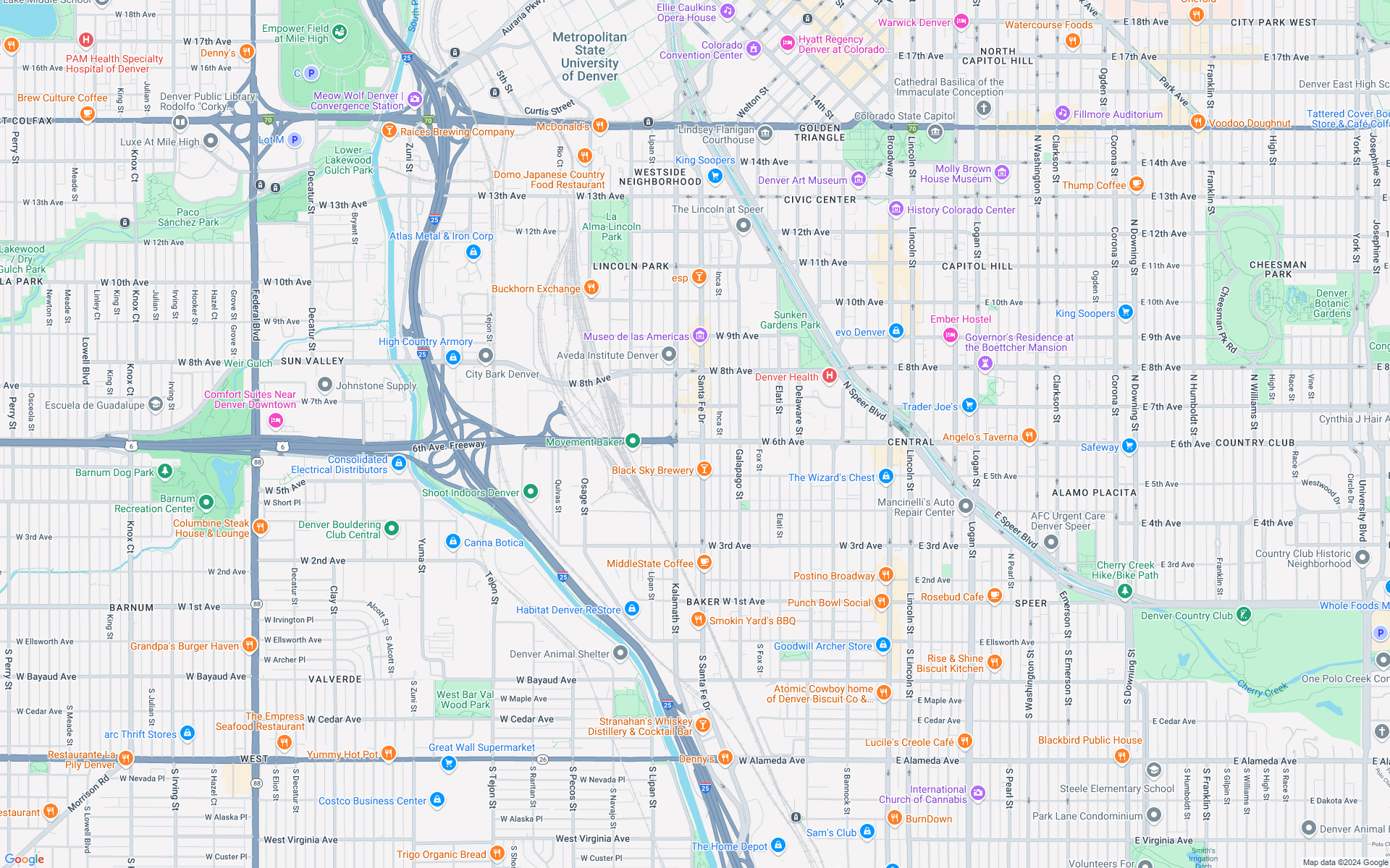 Google map showing store location