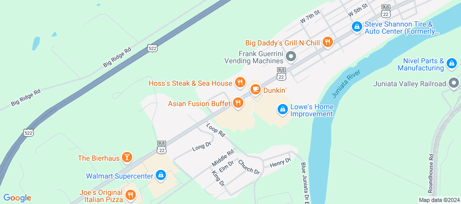 Google map showing store location