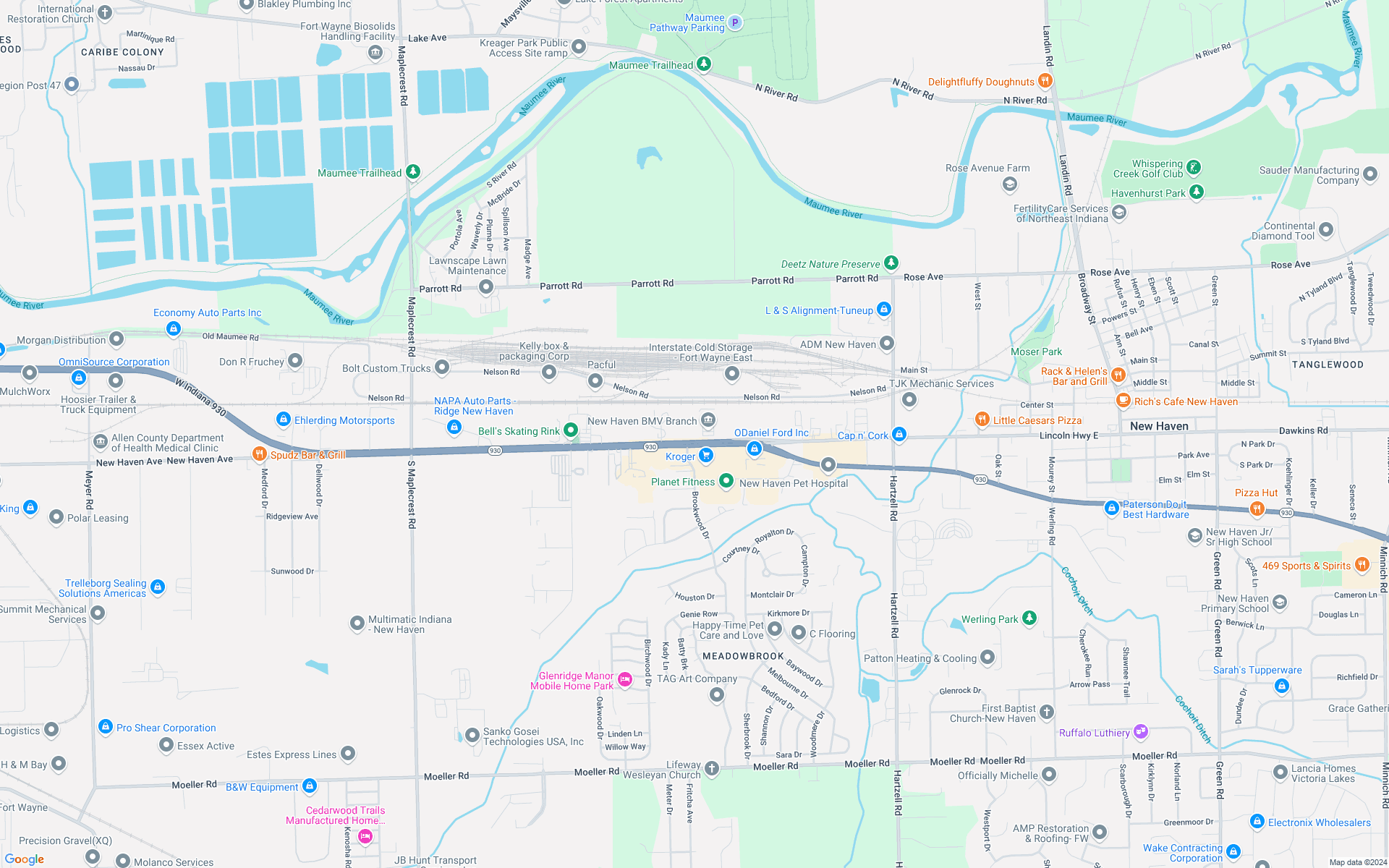 Google map showing store location