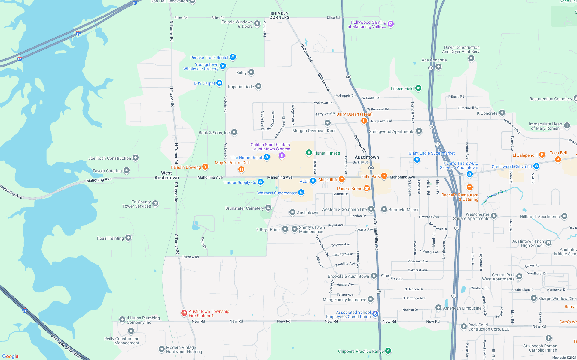 Google map showing store location