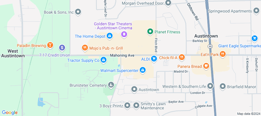 Google map showing store location